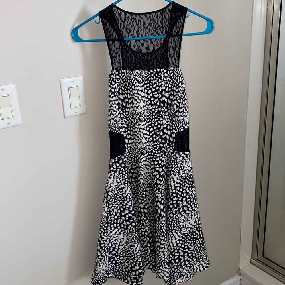Parker open back fit and flare dress